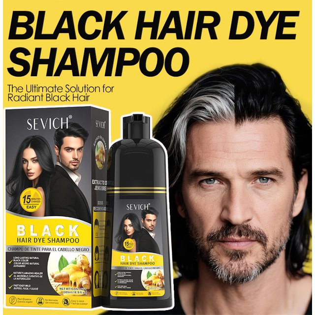 Shampoo colorant capillaire noir, shampooing colorant naturel à base de ginseng, shampooing réparateur capillaire instantané, couvre instantanément les cheveux gris et blancs, teinture noire