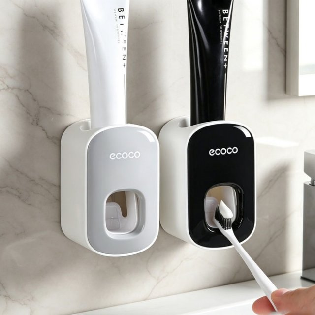Wall Mount Automatic Toothpaste Dispenser Waterproof Toothpaste Squeezer Bathroom Toothbrush Holder Accessories