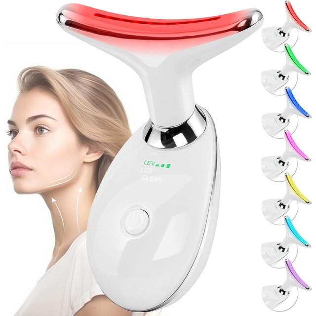 Facial Massager Red Light Beauty Device for Face and Neck Face Sculpting Wand with 7 Color LED Photon Skin Care Tool Ideal Gift