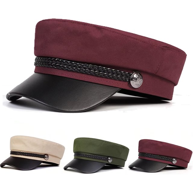 Unisex White Buckle Military Hats Flat Top Baseball Caps for women Outdoor Sports Cadet Sunscreen Hat