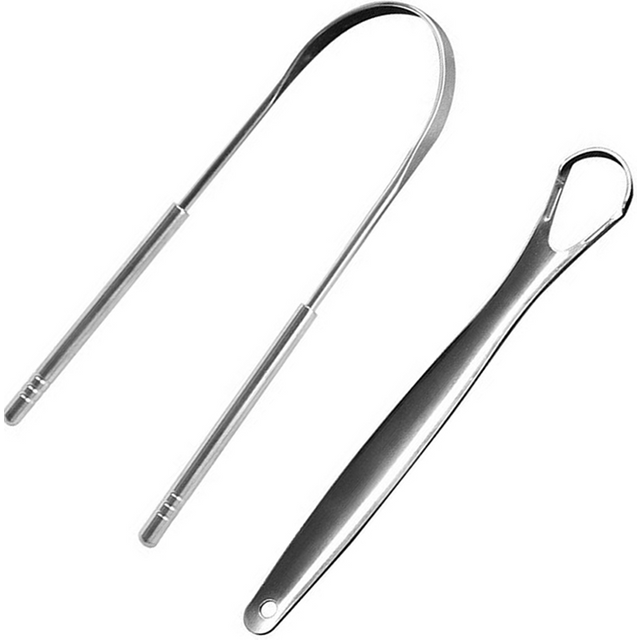 1/2pcs Oral Tongue Cleaner Stainless Steel U Type Tongue Scraper Brush Cleaning Coated Tongue Toothbrush Oral Hygiene Care Tools