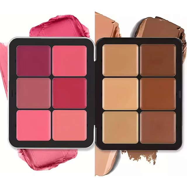 12-Color Concealer and Blush Palette Matte and Highlight Contour Makeup Rouge Palette
