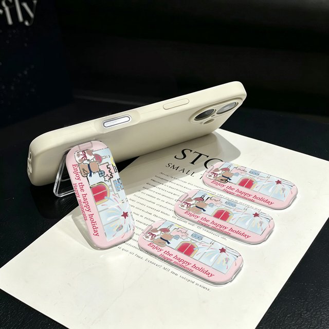 Flip Phone Stand With Makeup Mirror Foldable Mobile Phone Grip Holder Portable Phone Kickstand Bracket For Apple iPhone Samsung
