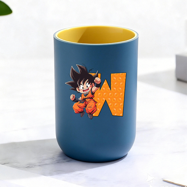 Dragon Ball Water Cup Cartoon A-Z Letter Toothbrush Cup Orange Plastic Mouthwash Cup Kawaii Children Anime Cups Boys Girls Gift
