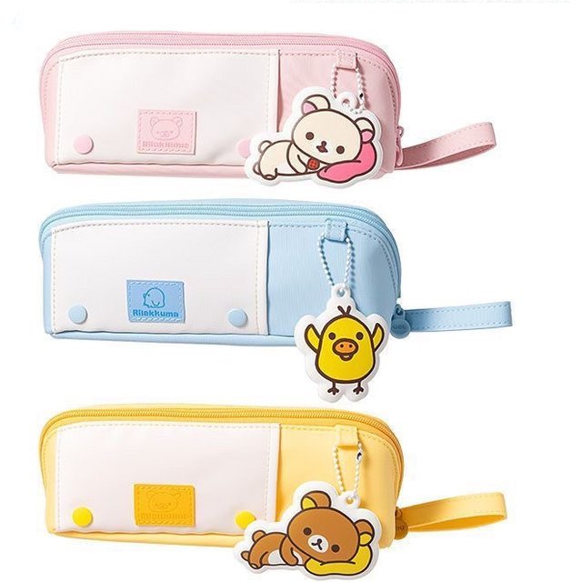 New Cute Rilakkuma Korilakkuma Kiiroitori Children Kids Oxford Pencil Bag Girls Make up Cosmetics Cases Bags for women