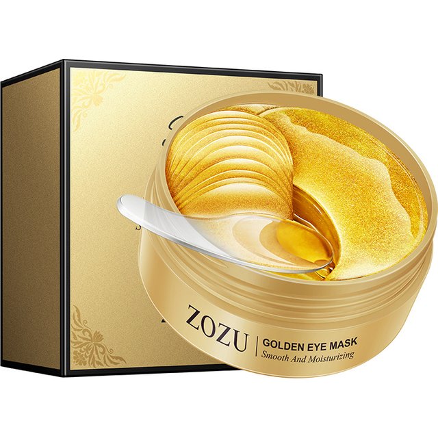 60pcs Golden Collagen Avocado Moisturizing Eye Mask Hydrating Removing Dark Circles Smoothing Eye Skin Care