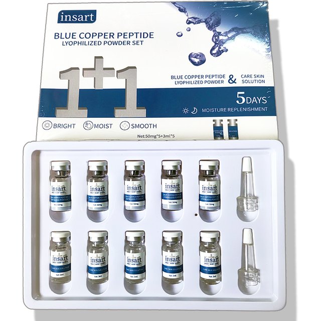 Blue Copper Lyophilized Powder Set Moisturizing Whitening Face Serum Anti Wrinkle Smooth Tender Skin Care Brighten Essence