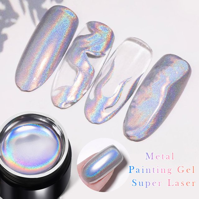 BORN PRETTY 5ml Super Laser Metallic Painting Gel Nail Polish Chromes Metal Effect Holographics Glitter Drawing Line French DIY