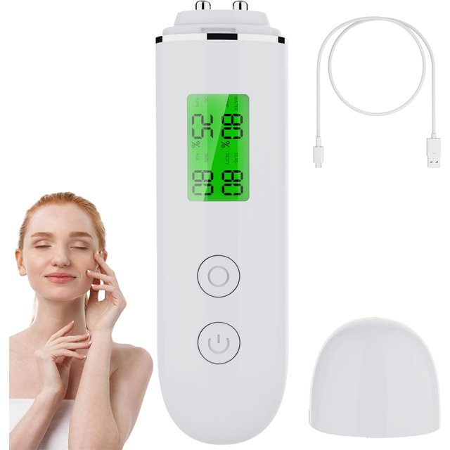 Skin Hydration Tester Monitor - Professional Portable Digital Corneometer Facial Moisture Analyzer Meter Tools