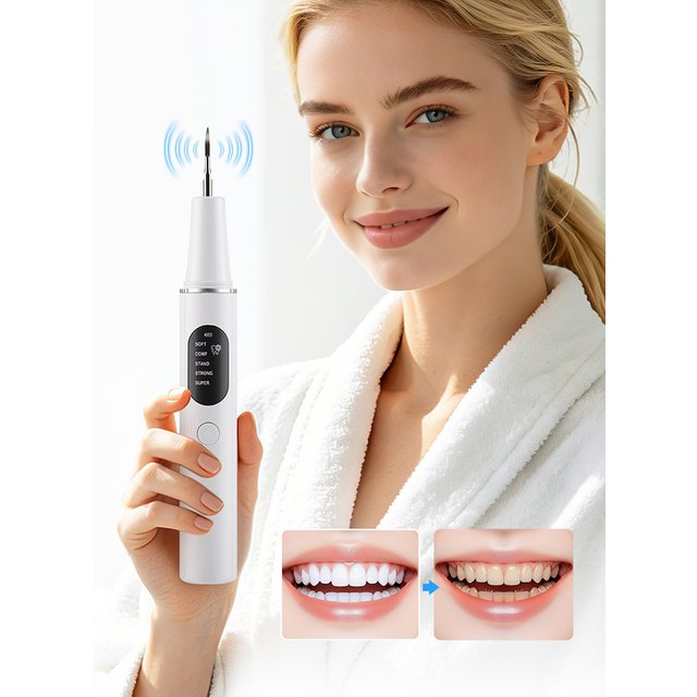 Ultrasonic Dental Scaler 5 Modes Tooth Stain Remover 38KHz IPX6 Waterproof Oral Care Tool Home Teeth Cleaning Device Kit