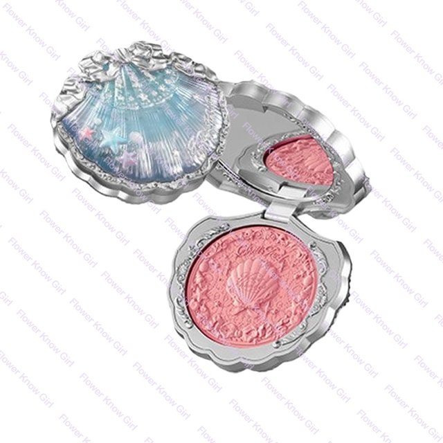 Flower Knows Shell's Jewel Silk Satin Blush Lasting Matte Puffing Natural Brightening Facial Cosmetics 5g