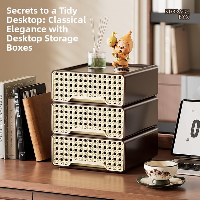1-3 Tiers Stackable Desktop Drawer Organizer,desk Storage Box, Cosmetic Stationery Sundries Container For Home Office Decor