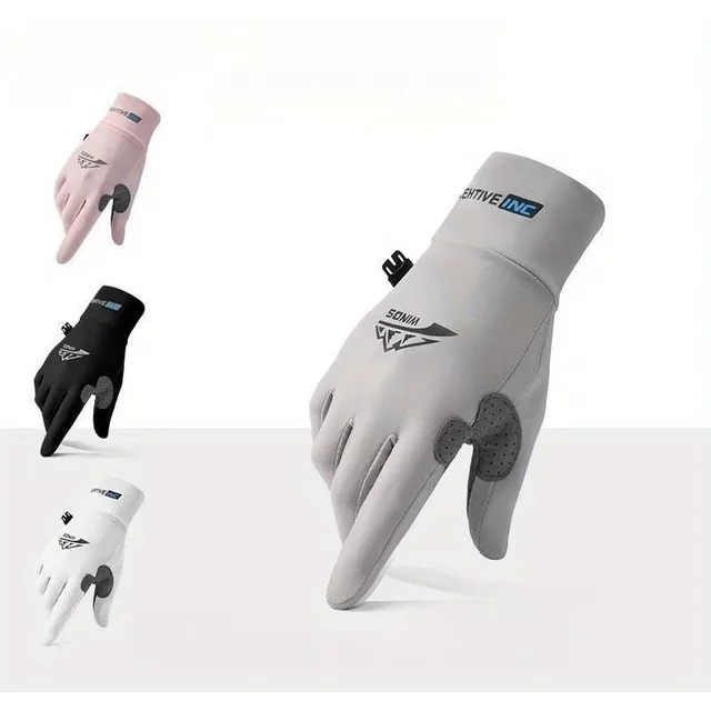 Fashion Ice Silk Gloves Men's Summer Thin Outdoor Riding Anti Slip Sunscreen Full Finger Fishing Gloves Kayak Rowing Gloves