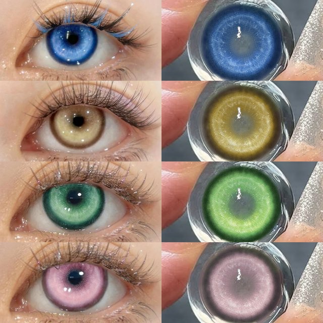 VISUASHOW 10Pcs Anime Cosplay Prescription Colored Contacts 14.5mm Daily Disposable Cosmetic Lenses Christmas Party Eye Makeup