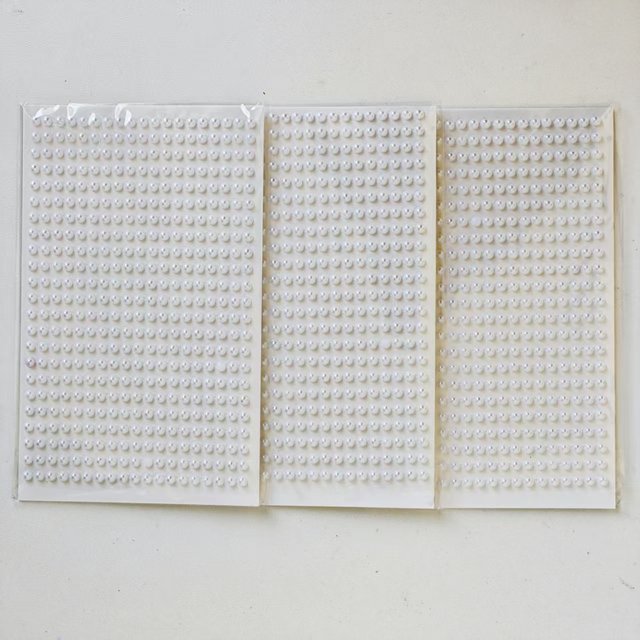 78 Pieces of 3-Dimensional Pearl Chain Diamond Stickers in Off-White Color, Suitable for Handmade Decoration and Stage Makeup