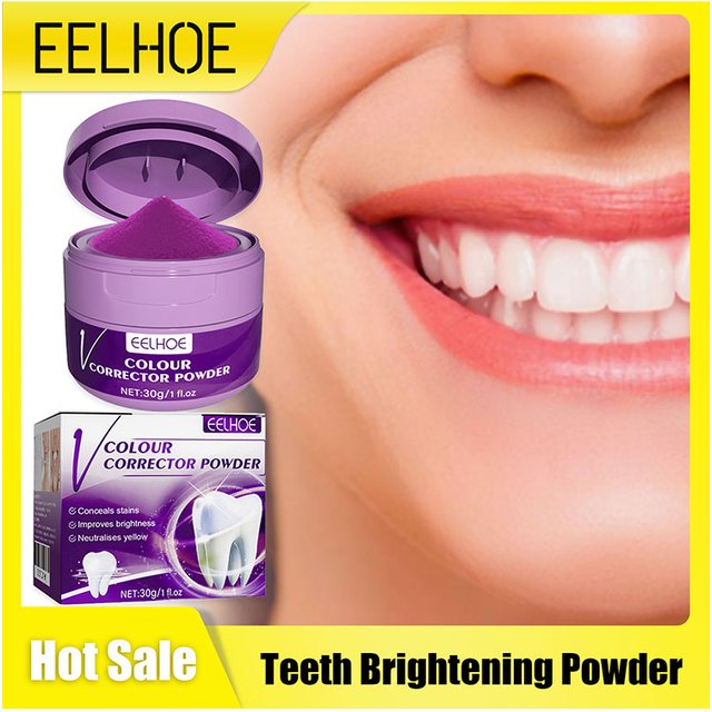 Teeth Whitening Powder Remove Plaque Stains Deep Cleaning Fresh Breath Oral Hygiene Care V34 Original Purple Powder For Teeth