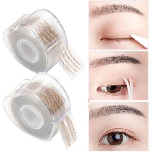 600Pcs/Box Big Eyelid Tape Sticker Double Fold Self Adhesive Eyelid Tape Stickers S/L Makeup Clear Beige Invisible Tool