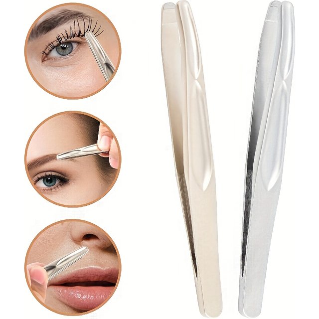 High Quality Stainless Steel Tweezers for Eyebrows for women Man Great Precision on Brow Facial Hair and Ingrown Hair Removal
