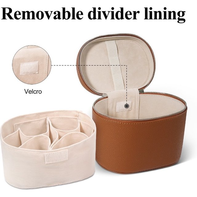 Hot Detachable PU Leather Makeup Bag with Elastic Band, Portable Travel Three-dimensional Makeup Tool Storage Bag Cosmetics Box