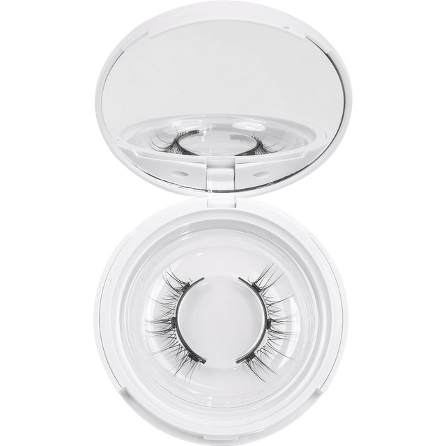 1 Pair of Magnetic False Eyelashes, Magnetic Eyelash Set, Comes with Eyelash Curler and Mirror, Natural Look Like No Makeup, Ultra-Natural False Eyelashes, Clear and Cute Criss-Cross Fairy Eyelashes,