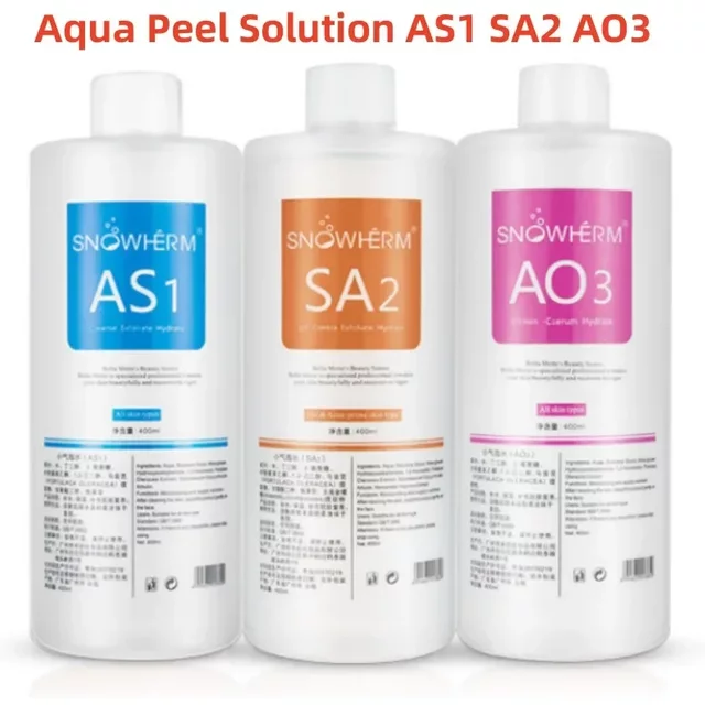 3 Pc 1200ml Aqua Peel Solution AS1 SA2 AO3 Facial Dermabrasion Skin Care Deep Cleaning Face Serum Korea Bubble Solution