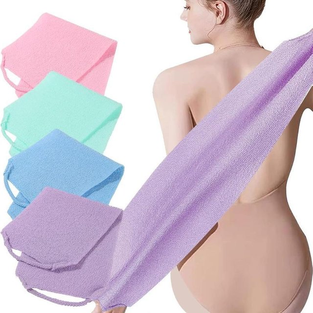 【B】Stretchable Bath Back Scrub Strap Exfoliating Body Scrub Towel Deep Clean For Household Bathroom Shower Body Cleaning Use