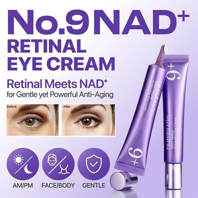 NAD+ Retinal Collagen Peptide Instant Lifting Eye Cream,Numbuzin NO.9 Firming Wrinkle Improve Dark Circle Cream Korean Skincare