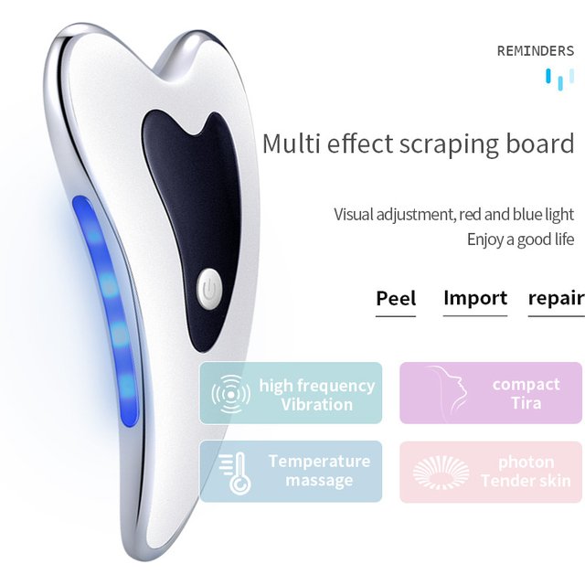 4 in 1 Electric Gua Sha Face Massager Heated Vibration Facial Scraping Tools Anti Wrinkles Double Chin Skin Face Lifting Device