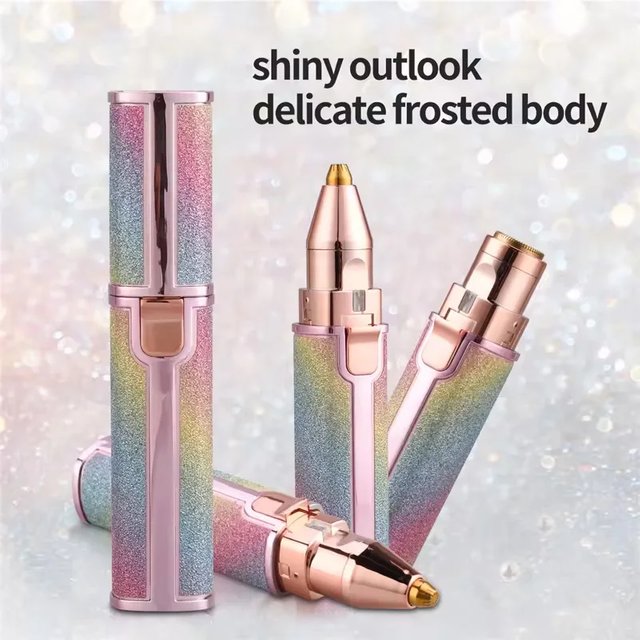 Épilation faciale rechargeable 2 en 1 et rasoir pour sourcils - Rasoir facial indolore pour le corps