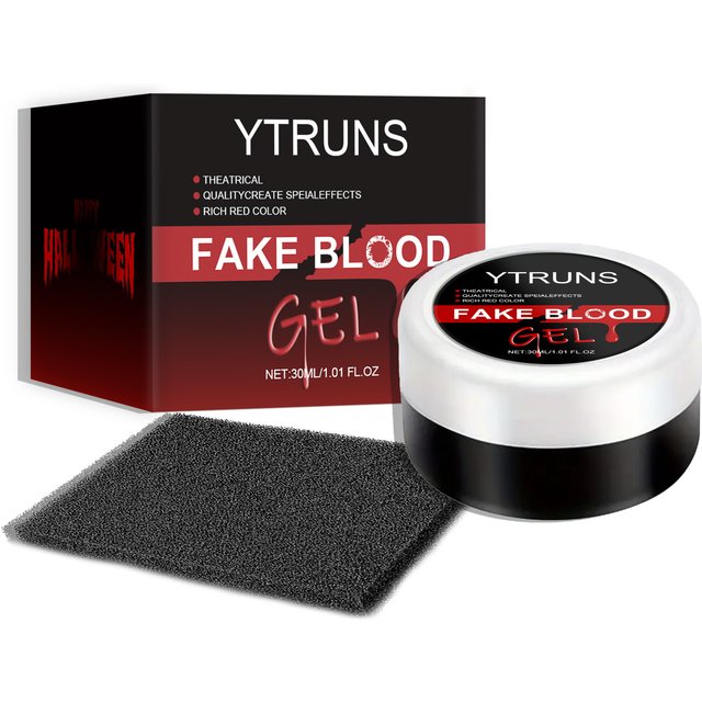 30ML Halloween Fake Blood Gel,Horror SFX Makeup Kit for Wounds,Cuts,Creepy Cosplay Accessories & Halloween Decor,Thick Realistic