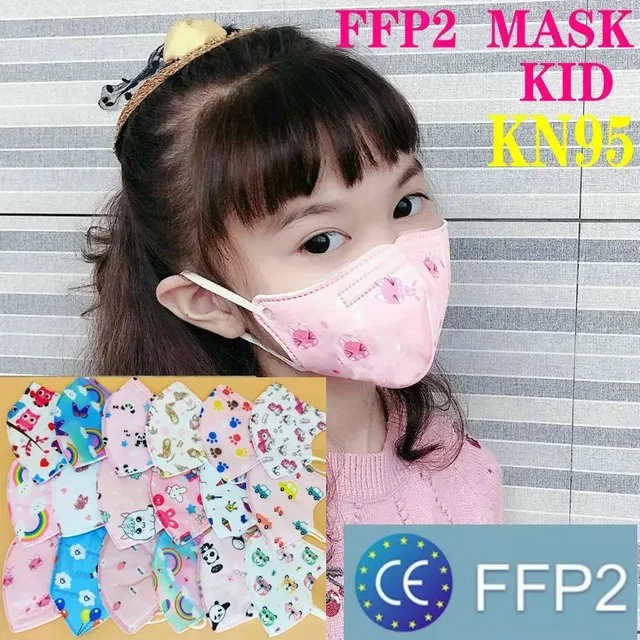 FFP2 CE Mask KN95 Child Childrren 5 Layer Face Mask Kid 3-8 8-15 Years Old Cartoons Masque Filter Respirator Mascarilla
