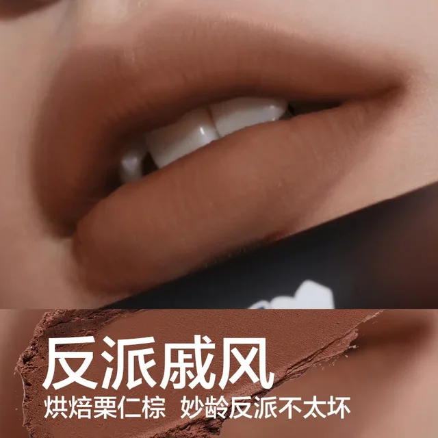 HYNTOOR Black Rabbit Macaron Matte Velvet Lip Mud Long-lasting Lip Glaze Niche Brand Cute Lipstick Makeup