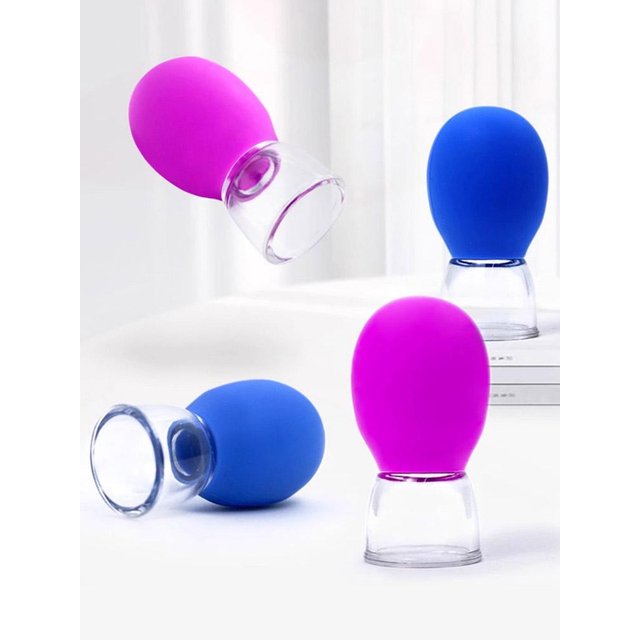 2/4 Pieces Facial Cupping Set Eye Face Vacuum Massage Anti Cellulite Cup Silicone Cupping Cups Massage Therapy Lift Glowing Skin