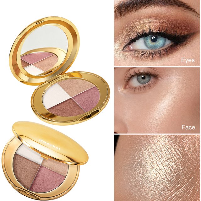 4Colors Highlighting Eye & Cheek Palette All In One Makeup Palette Highlighter Blush Bronzer Eyeshadow Makeup Face Eye Cosmetics
