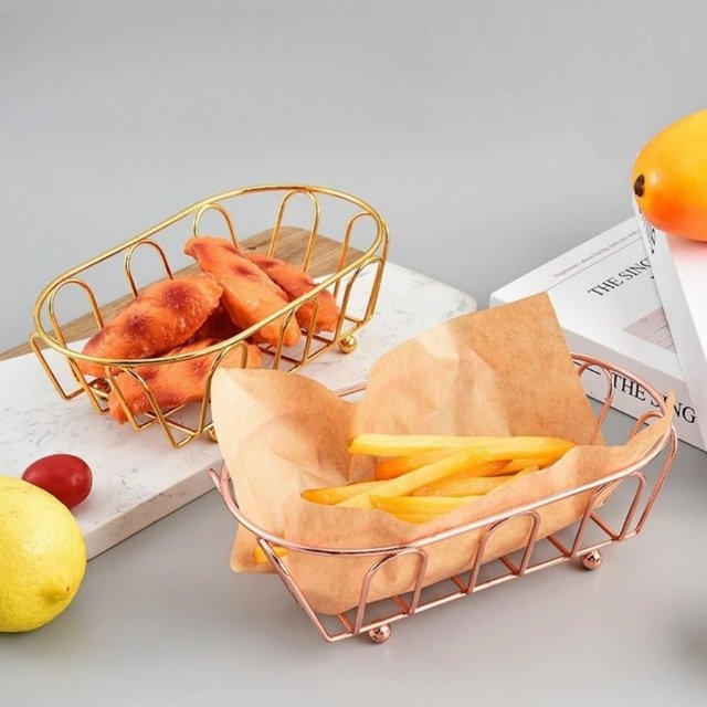 1pcs Multi-Purpose Organizer Stainless Steel Storage Basket for Accessories,Cosmetics, Vanity, Desk, Photo Props, Shelf Baskets