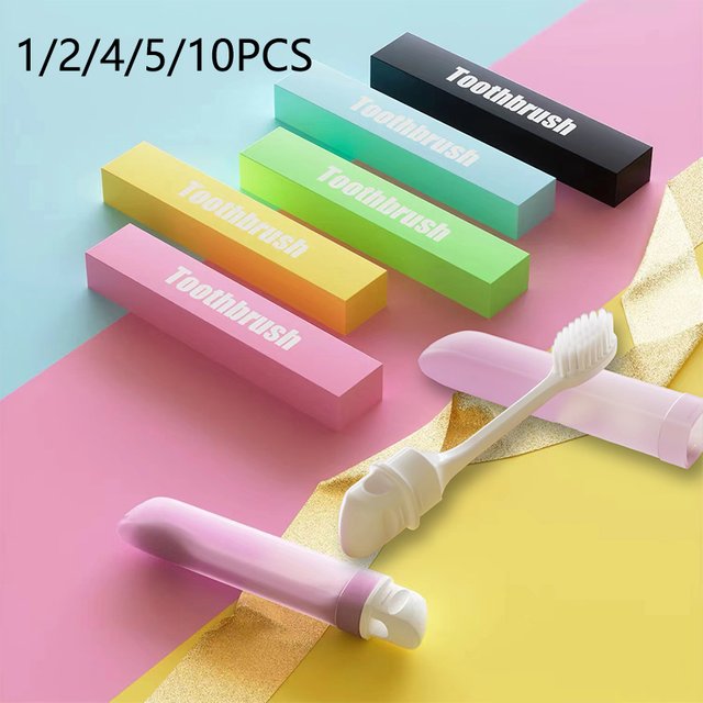 1/2/4/5/10PCS Portable Small Toothbrush Super Soft Bristle Foldable Travel Toothbrush Oral Hygiene Care Tooth Brushes for Home