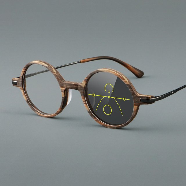 VICKI Classic Round Retro Frame, Softens Facial Angles Customizable Prescriptions, Anti-blue Light, Multifocal Glasses 96008