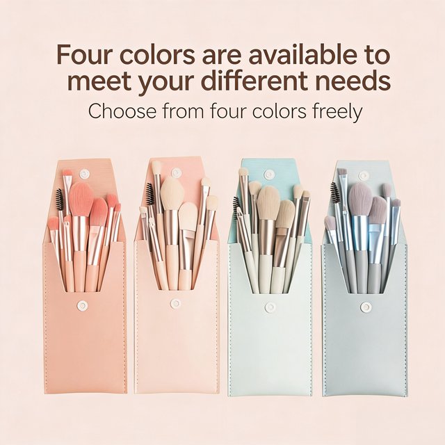 Mini Brush 8-Piece Makeup Bag Portable Concealer Powder Brush Set Soft Fur Make-up Tool