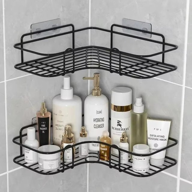 1PCCorner Shower Shelf, No Drilling Wall Mount Bathroom Corner 2026For Toilet Cosmetics Toiletries Storage