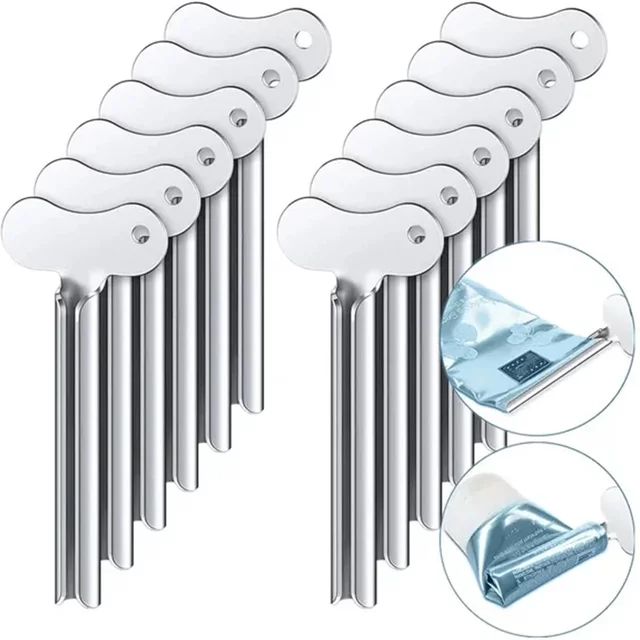1-6 Pcs Stainless Steel Toothpaste Tube Squeezers Metal Key Toothpaste Squeezers for Bathroom Hair Dye Cosmetic Tubes Squeezer