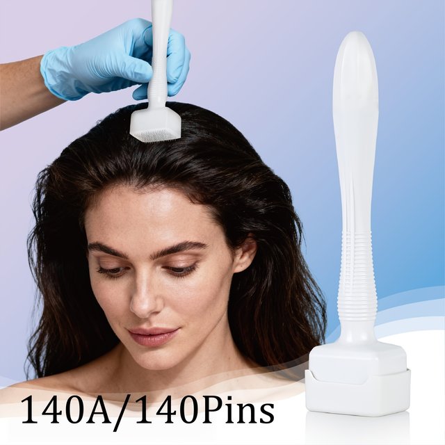 New 1Pcs 140Pins Derma Stamp 140A Use For Facial Body And Scalp Care & Beard Care Tools Needle Length 0.22mm