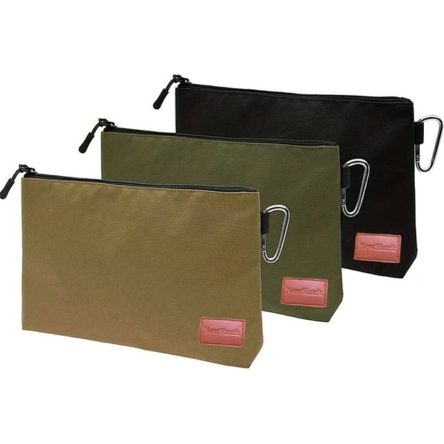 Canvas Toolkit Multifunctional Zipper Carrying Bag, with Metal Zipper for Home Tools Cosmetics Stationery Travel Supplies