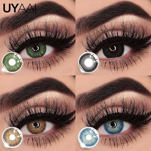 UYAAI Colored Contact Lens Natural Pupils Black Lenses Beauty Green Contacts Makeup Blue Pupils Lenses Eye Contacts Natual Look