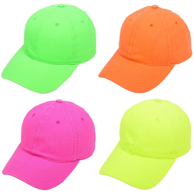 Low Profile Cotton Baseball Cap Fluorescent Neon Bright Solid Color Sunscreen Outdoor Sports for Snapback Trucker Dad Ha
