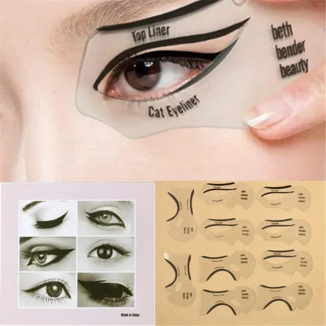 Pochoirs pour Eyeliner ailés, modèles de modèles, outils de mise en forme des sourcils, carte de