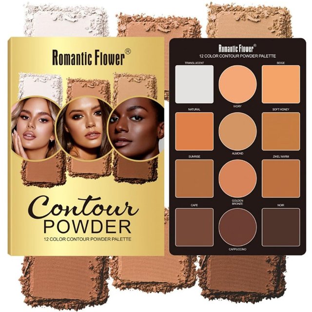 Contouring Makeup Palette for Beginners, 9 Colors Large Pro Contour Palette with Make Up Brush, Waterproof Long-Lasting Cosmetic