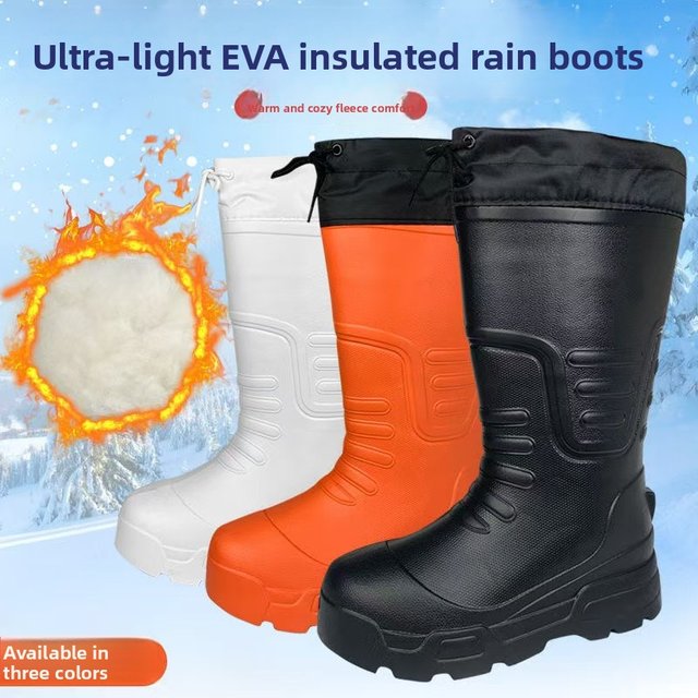 Thickened Cotton EVA Foam Rain Boots Men Women Anti-Slip Oil Resistant Food Fisheries Cold Storage Water Boots Anti-Freeze