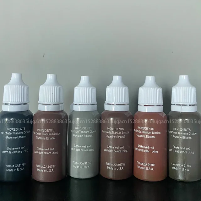 6pcs/set Semi Permanent Microblading Pigment Permanent Makeup Eyebrow Pigment Eye Line Lip Tattoo Ink