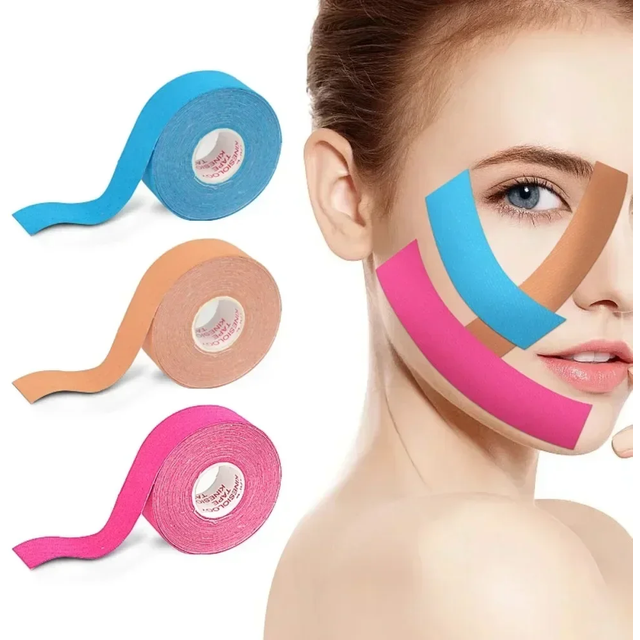 2.5CM*5M Kinesiology Tape For Face V Line Neck Eyes Lifting Wrinkle Remover Sticker Tape Facial Skin Care Tool Elastic Bandage