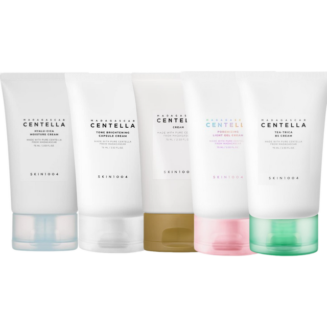 Korean Skincare Centella Face Cream Series,Tea-Trica Soothing,Tone Brightening,Hyaluronic Acid Poremizing Light Gel Cream 75ml
